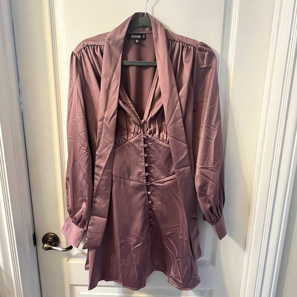 Missguided satin mauve dress - Picture 3 of 6